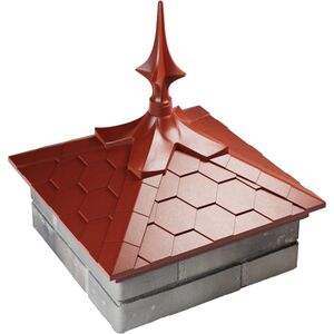 Колпак на столб Everest с пикой, 1,5 х 1,5 кирпича, красный