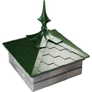 Колпак на столб Everest с пикой, 1,5 х 1,5 кирпича, зеленый