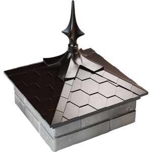 Колпак на столб Everest с пикой, 1,5 х 1,5 кирпича, шоколад