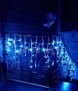 Светодиодная гирлянда Бахрома на батарейках 3 х 0,5 м, 100 led, таймер