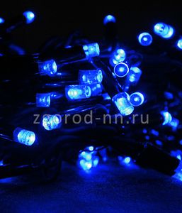 Светодиодная гирлянда нить 10 м, 75 led, динамика, IP54, каучуковый черный пр.