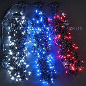 Комплект гирлянды на дерево Rich LED 3 Нити по 20 м, мерцание, черный провод